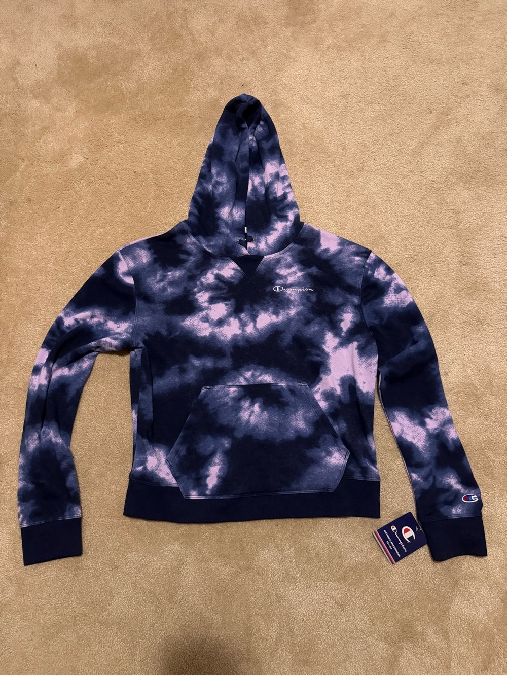 Champion Women’s Navy & Purple Tie-Dye Hoodie